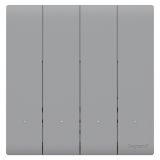 羅格朗智能家居 綺蘊(yùn)BLE IOT 藝術(shù)灰 四位智能開(kāi)關(guān)