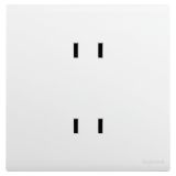 羅格朗開關(guān)插座 仕藝 陶瓷白 雙聯(lián)二扁插座 四孔插座 10A