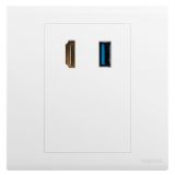 羅格朗開關插座 仕藝 陶瓷白 HDMI+USB(連接)插座