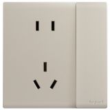 羅格朗開關插座 簡悅 粉鉑金 帶開關連體二三插座 五孔帶開