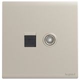 羅格朗開關(guān)插座 簡悅 粉鉑金 電腦（六類）電視插