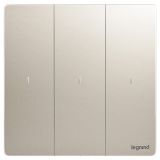 羅格朗智能家居 未萊IOT 粉鉑金 三位免零線智能開關