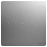 羅格朗智能家居 未萊IOT 深砂銀 三位免零線智能開關